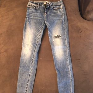 High waisted skinny jeans